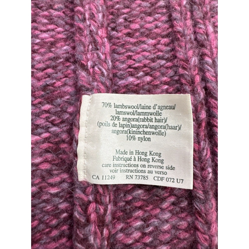 Vintage Laura Ashley Womens S Lambswool Angora Cable Knit Cardigan Pink Wool - Picture 7 of 9
